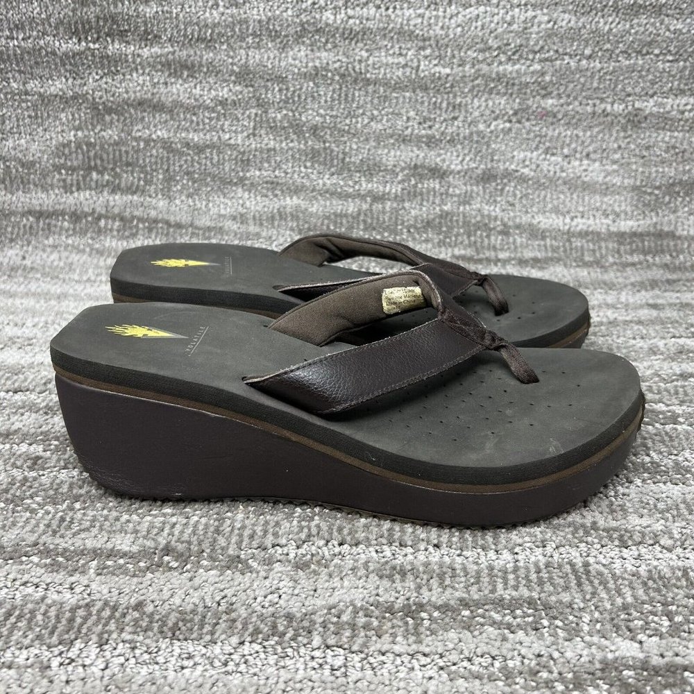 Volatile Womens Size 11 Brown Thong Platform Wedge Sandals
